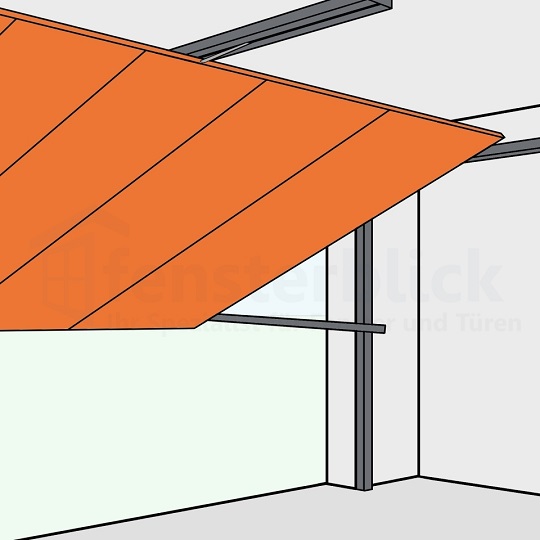 Garagen-Schwingtor in Orange